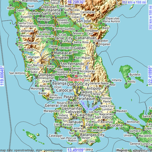 Topographic map of Balasing