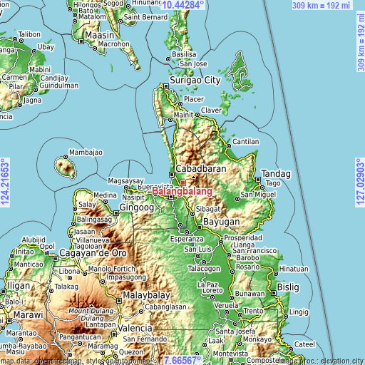 Topographic map of Balangbalang