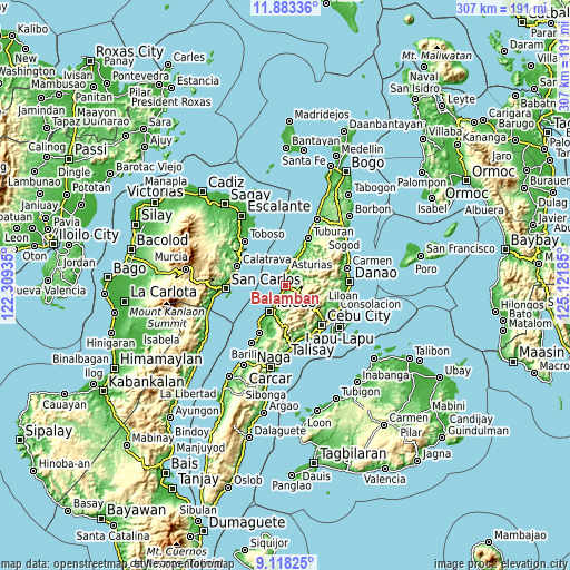 Topographic map of Balamban