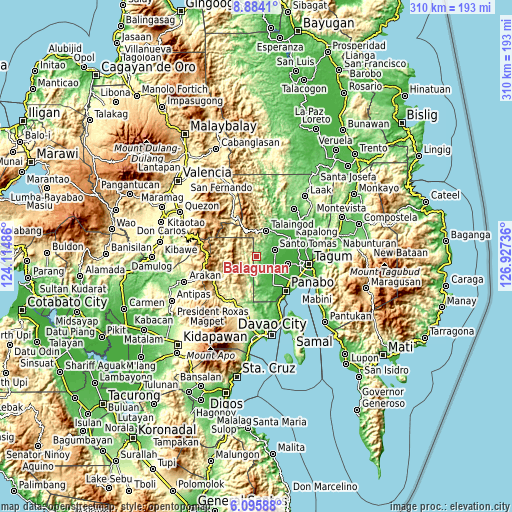 Topographic map of Balagunan