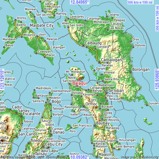 Topographic map of Balagui