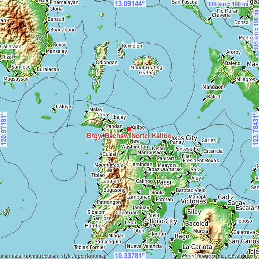 Topographic map of Brgy. Bachaw Norte, Kalibo