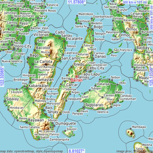 Topographic map of Bairan