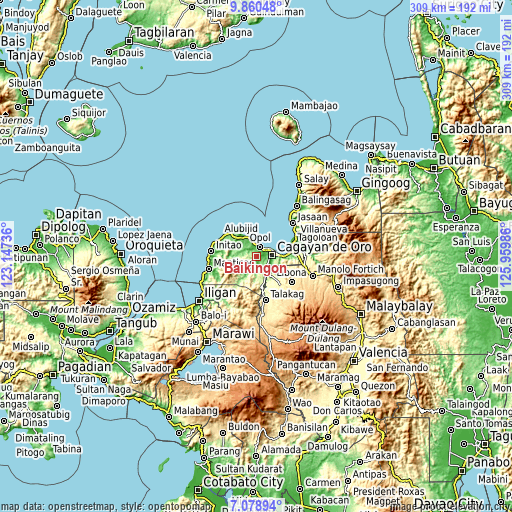 Topographic map of Baikingon