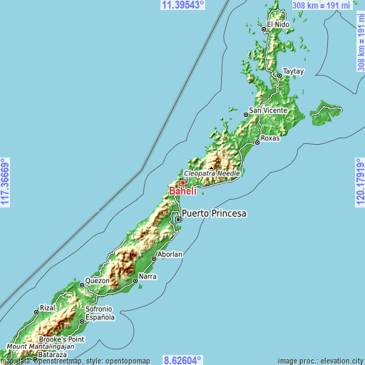 Topographic map of Baheli
