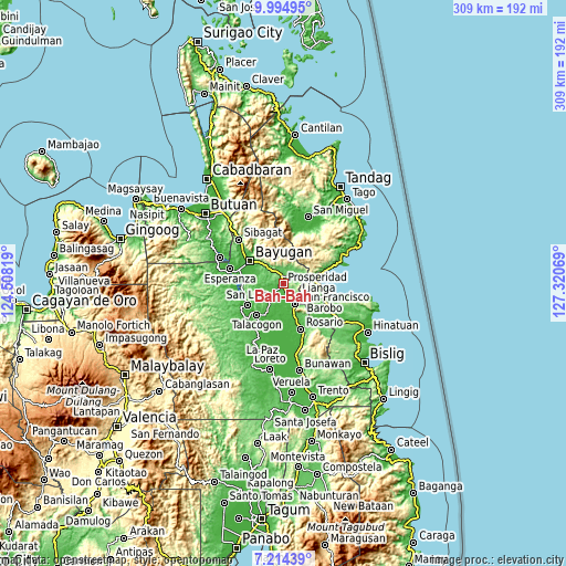 Topographic map of Bah-Bah