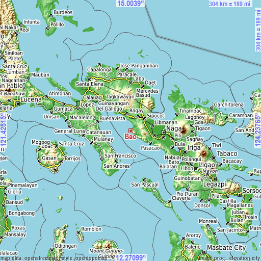 Topographic map of Bao