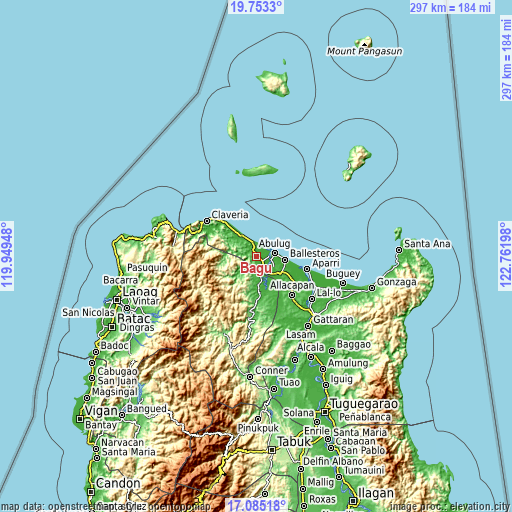 Topographic map of Bagu