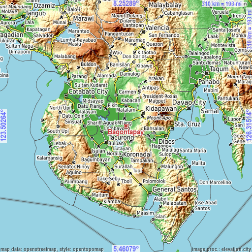 Topographic map of Bagontapay