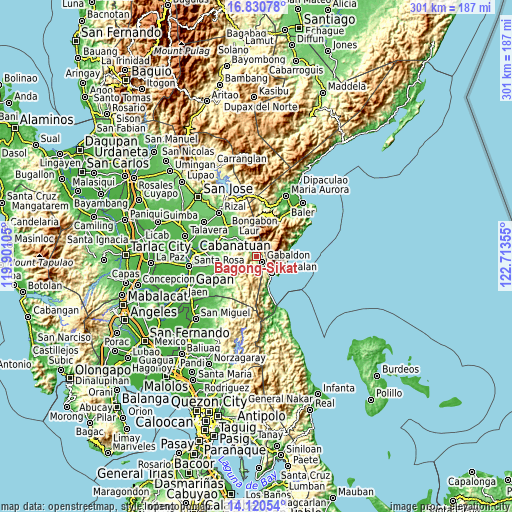 Topographic map of Bagong-Sikat