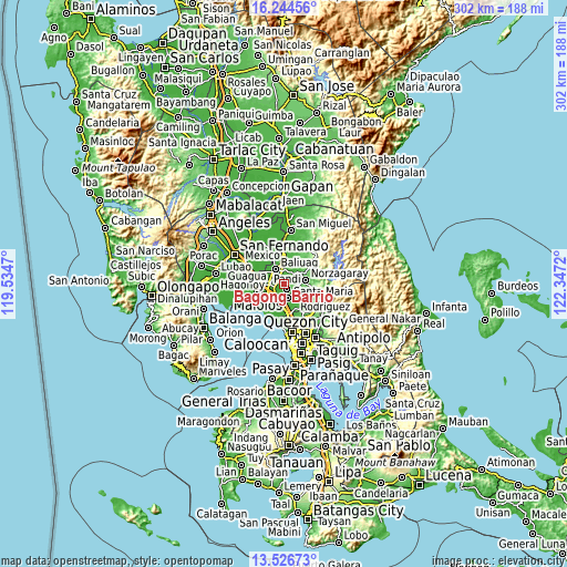 Topographic map of Bagong Barrio