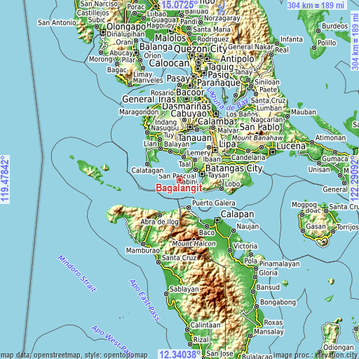 Topographic map of Bagalangit