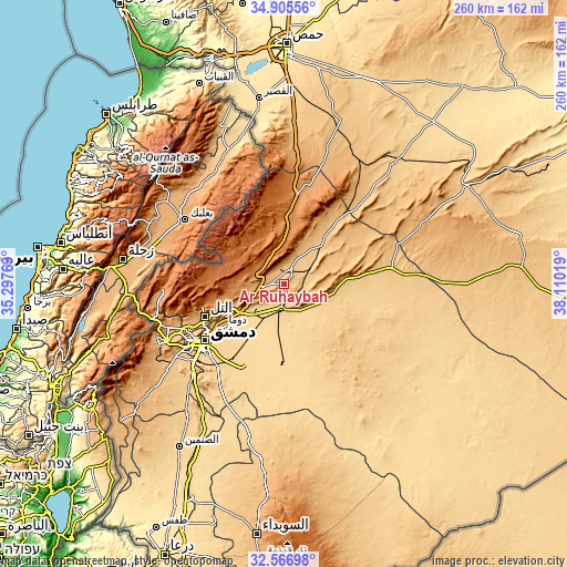 Topographic map of Ar Ruḩaybah