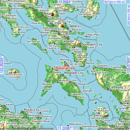 Topographic map of Bagahanlad