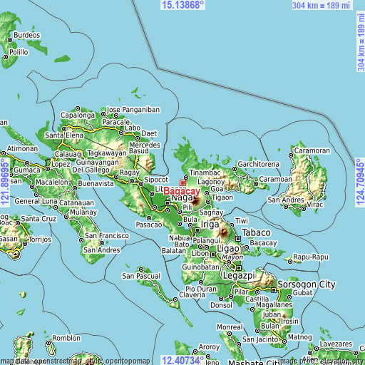 Topographic map of Bagacay