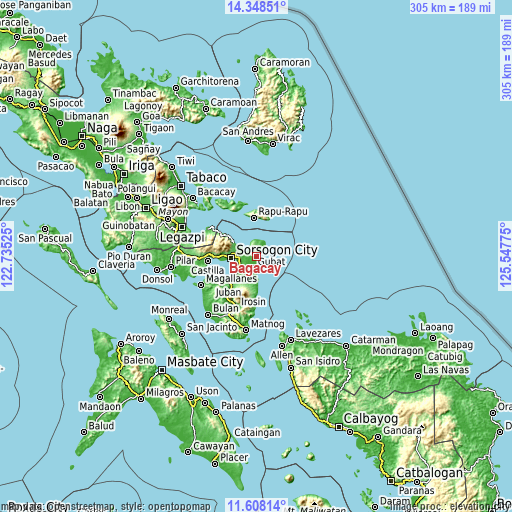 Topographic map of Bagacay