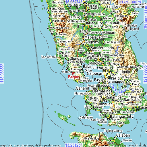 Topographic map of Bagac