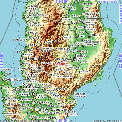 Topographic map of Bagabag