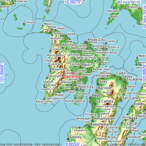 Topographic map of Badiangan