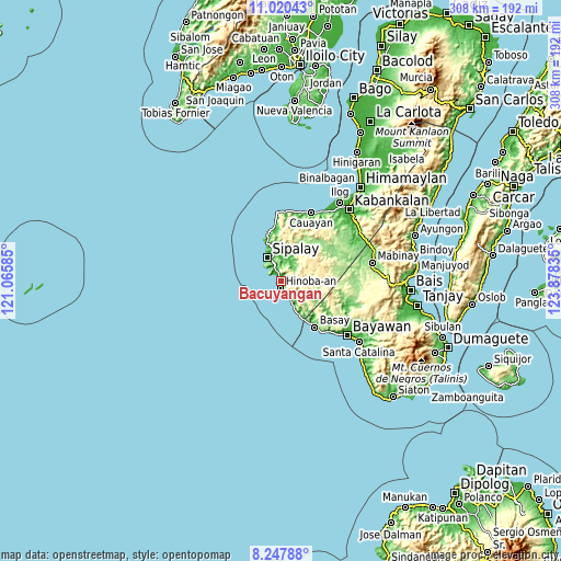 Topographic map of Bacuyangan