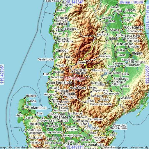 Topographic map of Baculongan