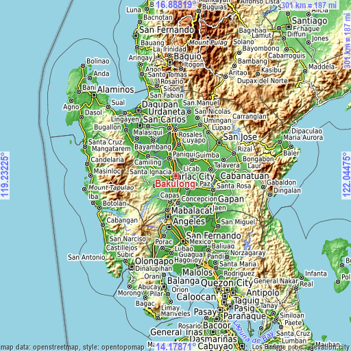 Topographic map of Bakulong