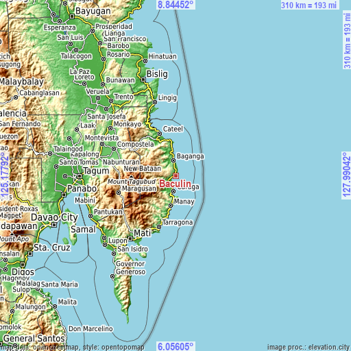 Topographic map of Baculin