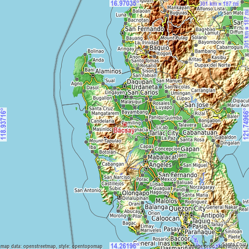 Topographic map of Bacsay