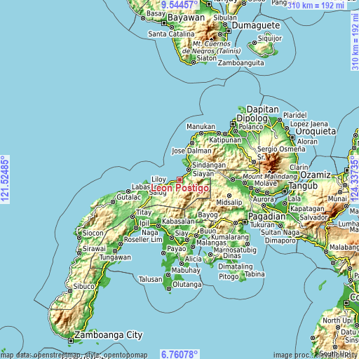 Topographic map of Leon Postigo