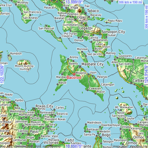 Topographic map of Bacolod