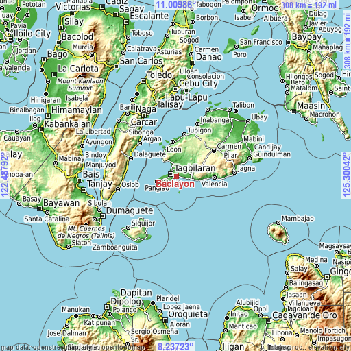 Topographic map of Baclayon