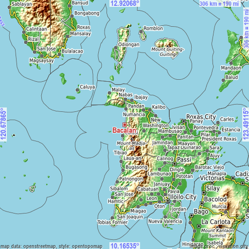 Topographic map of Bacalan