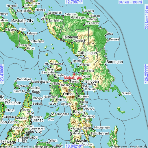 Topographic map of Babatngon