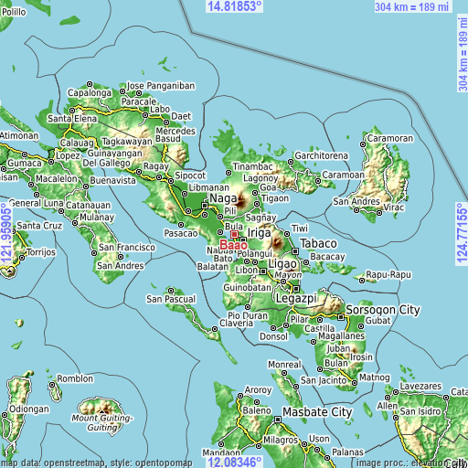 Topographic map of Baao