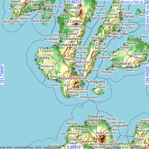 Topographic map of Azagra