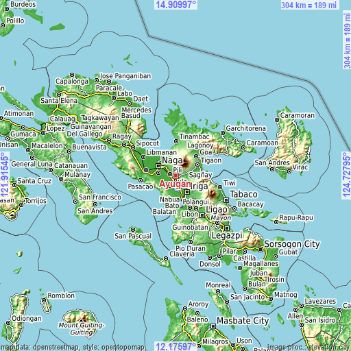 Topographic map of Ayugan