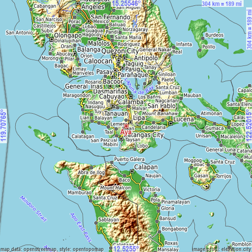 Topographic map of Aya