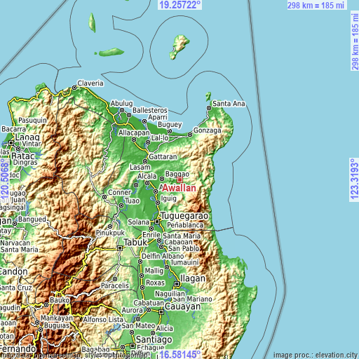 Topographic map of Awallan