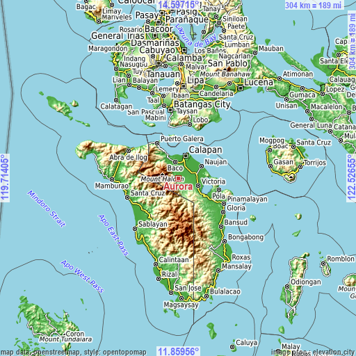 Topographic map of Aurora