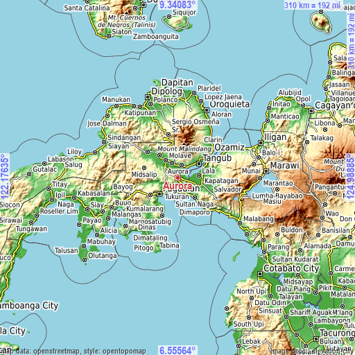 Topographic map of Aurora