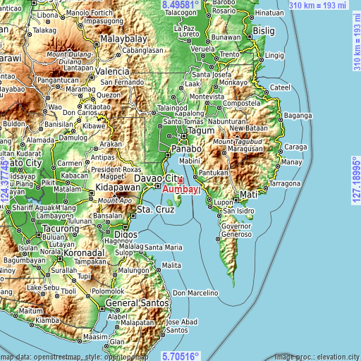 Topographic map of Aumbay