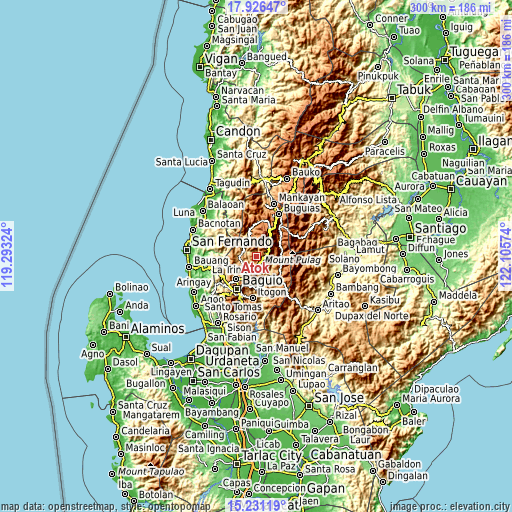 Topographic map of Atok