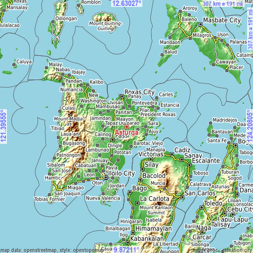 Topographic map of Asturga