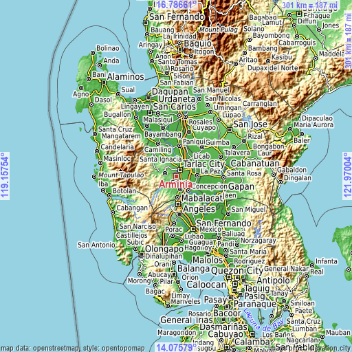 Topographic map of Arminia