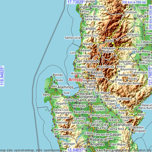 Topographic map of Aringay
