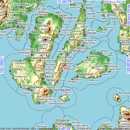 Topographic map of Argao