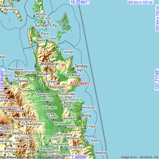 Topographic map of Aras-asan