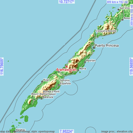 Topographic map of Aramawayan