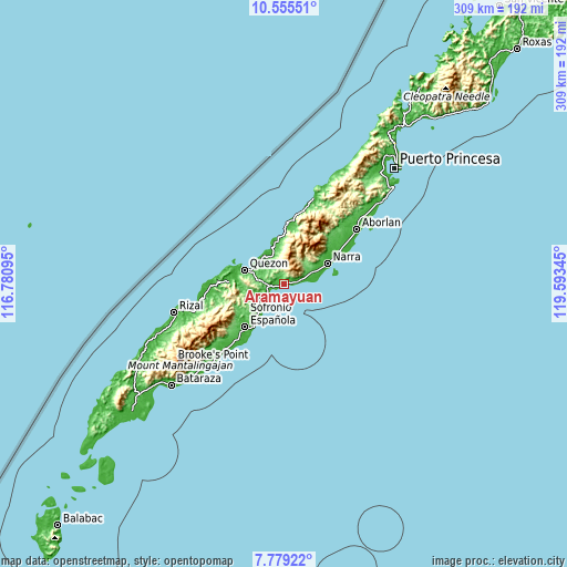 Topographic map of Aramayuan