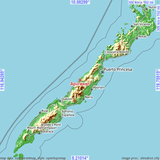 Topographic map of Apurawan